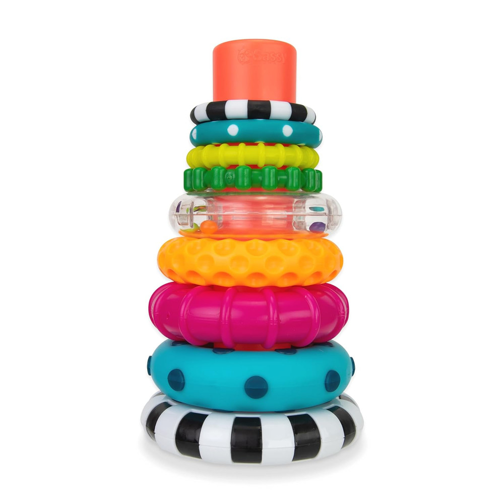 Stacks of Circles Stacking Ring STEM Learning Toy, Age 6+ Months, Multi, 9 Piece