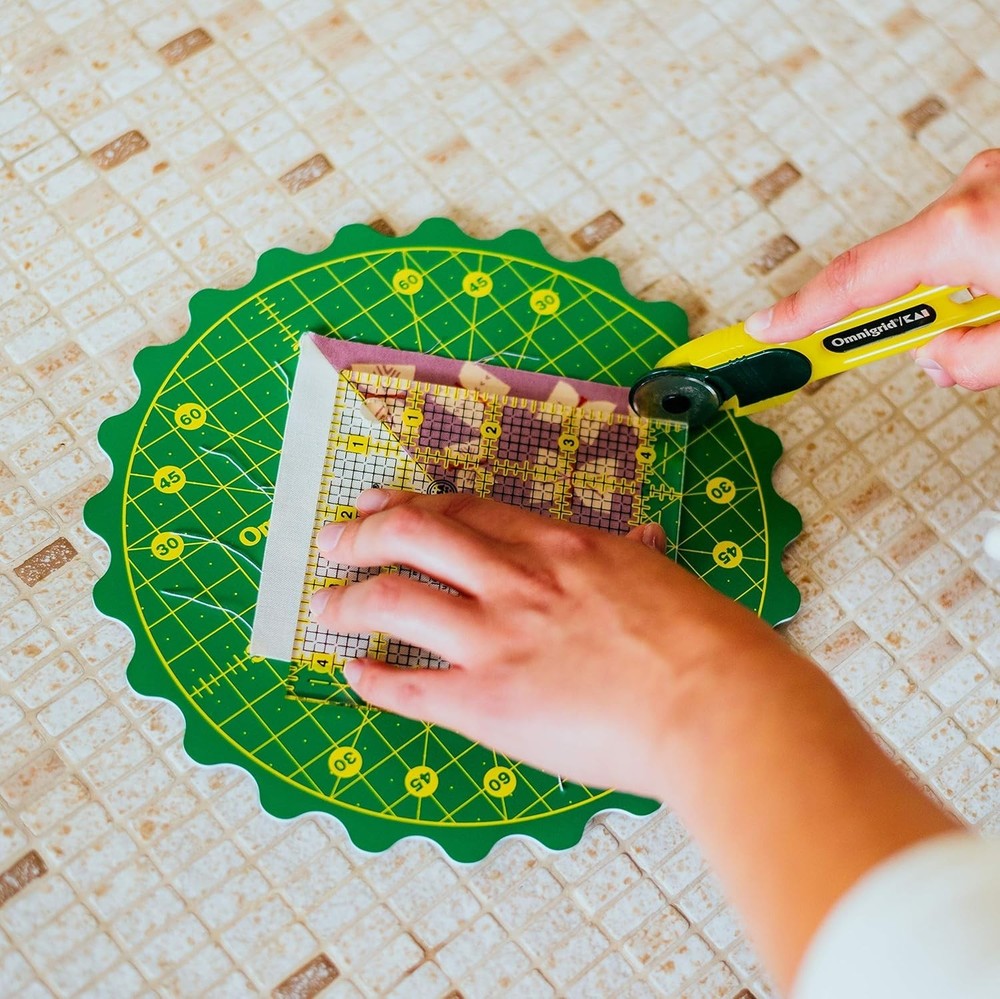 Clear 8-Inch Rotating Cutting Mat with Non-Slip Base for Precise Crafting
