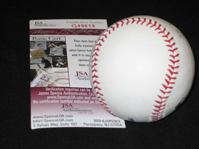 SCOTT KAZMIR ANGELS AUTOGRAPHED SIGNED AUTHENTIC RAWLINGS OML BASEBALL JSA INSC.