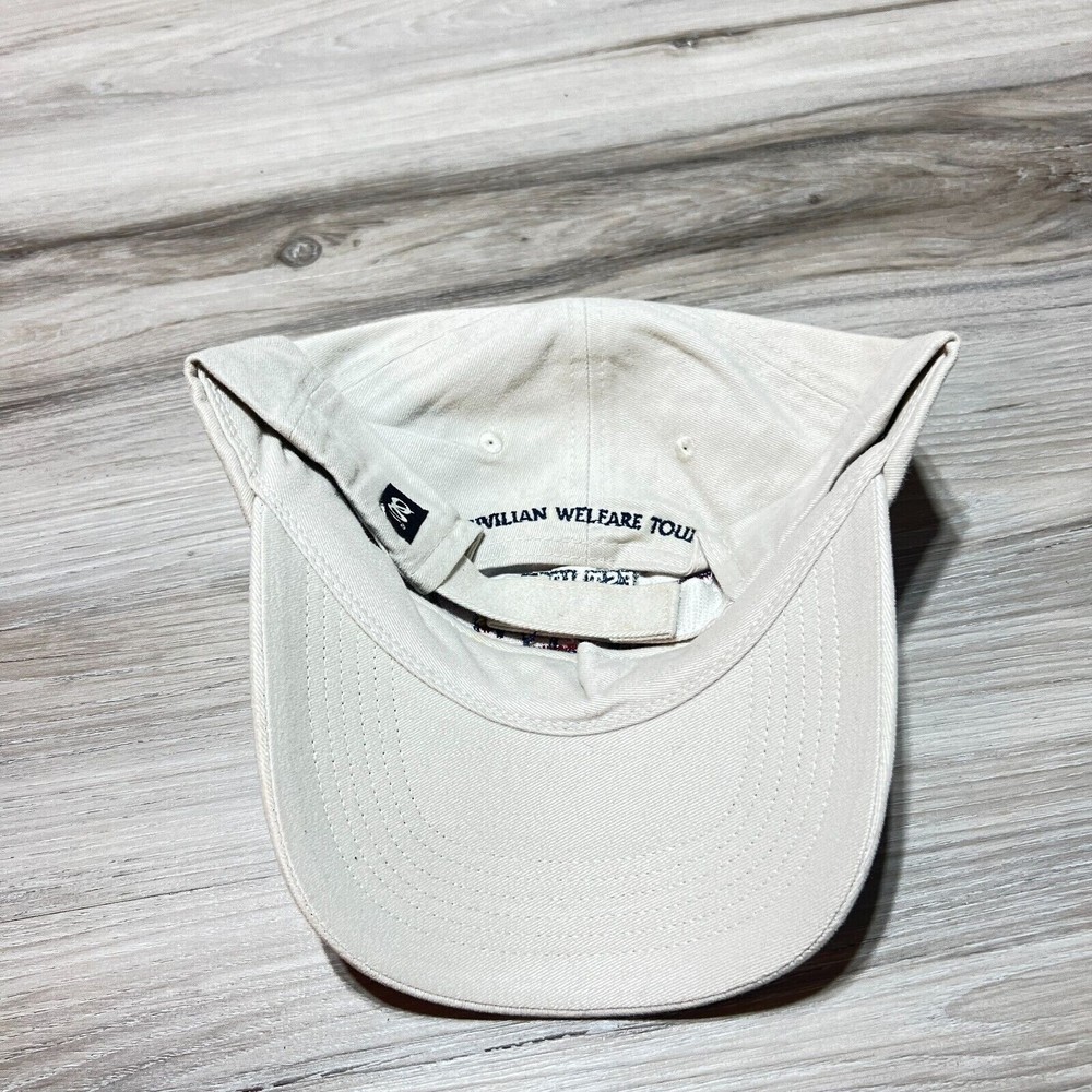 Vintage Tinker Golf Course Strap Back Hat Cap Beige Embroidered Golfing EUC