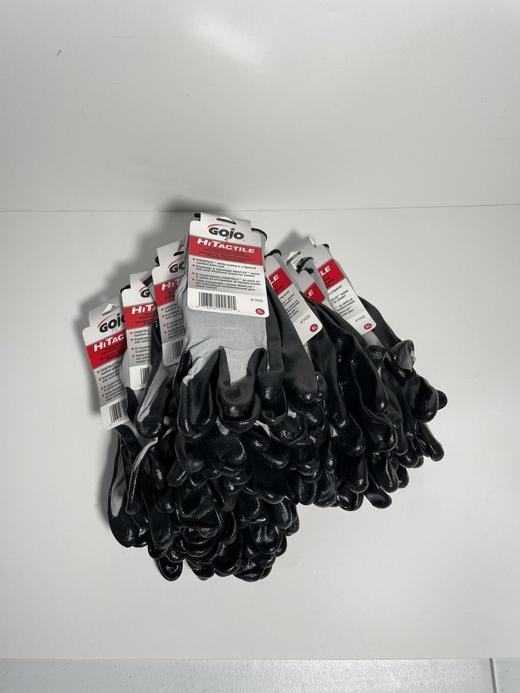 GOJO HiTactile General Purpose Work Gloves - X-Large Size, Nitrile, breathable