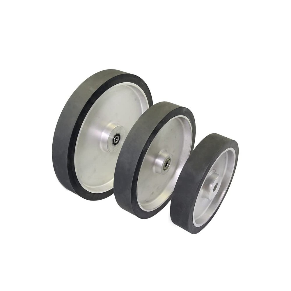 2"-14" x 2" Solid Rubber Contact Wheel with 6202-1/2 Bearings Work with Sandi...