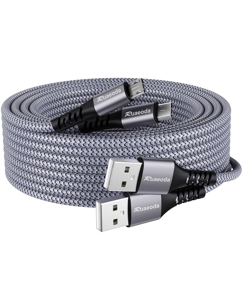 Micro USB Cable Android Charger 6ft 2PACK PS4 2Pack 6ft, nylon braid