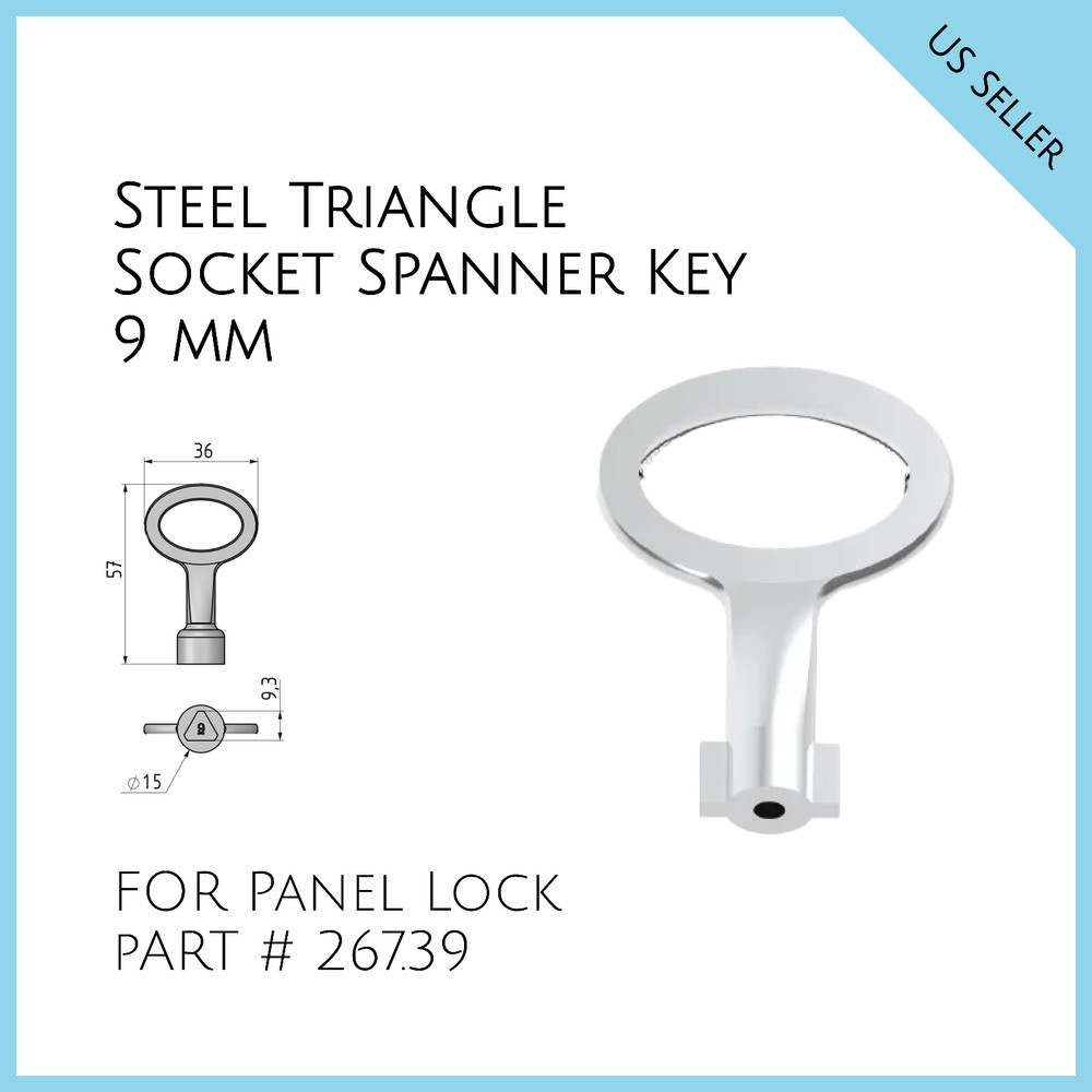 Steel Triangle Socket Spanner Key for 9 mm Panel Lock Mesan # 267.39