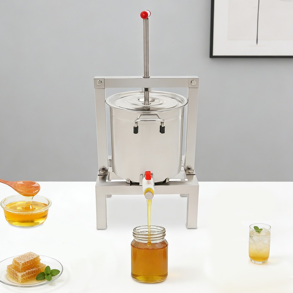 Manual Fruit Juicer Grape Wine Juice Maker Extractor 10L with Press Handle