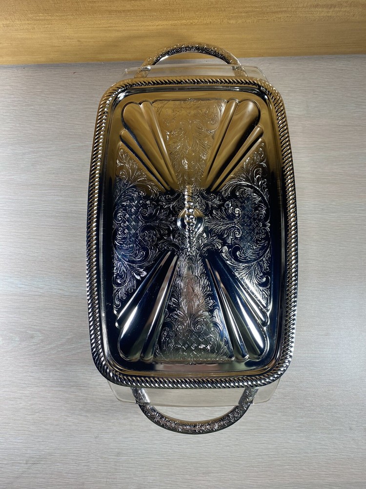 Olson-Queen Anne Silverplated Serving Dish Tableware Dining Made England Vintage