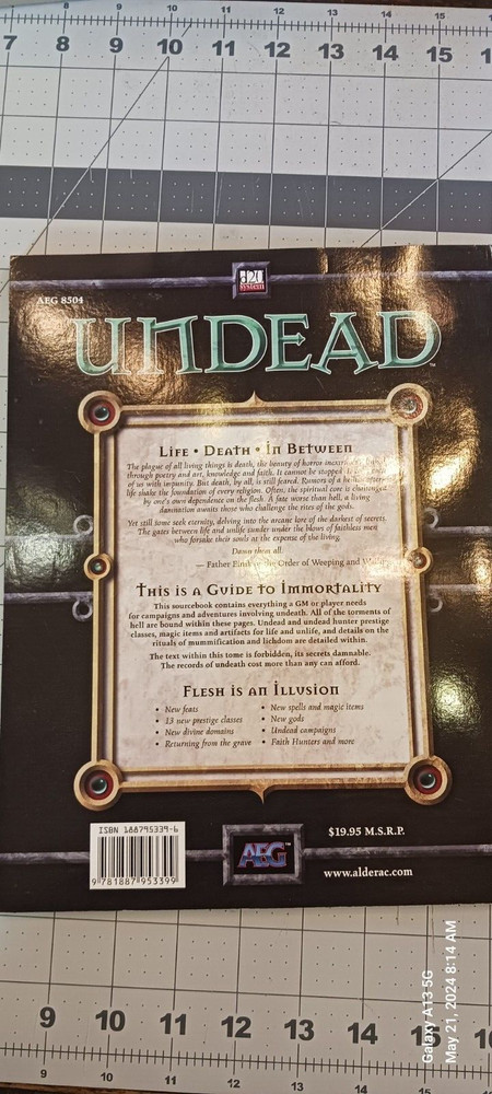 Dungeons and Dragons d20 UNDEAD sourcebook by AEG