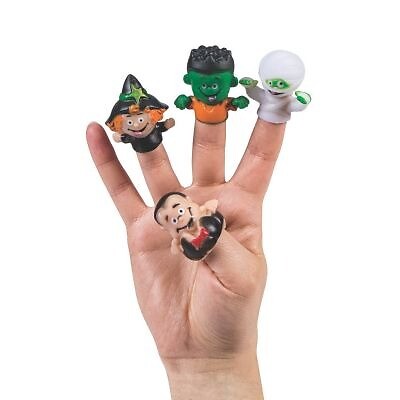 Halloween 12 Pack Assorted Monster Finger Puppets Vampire Frankenstein Witch