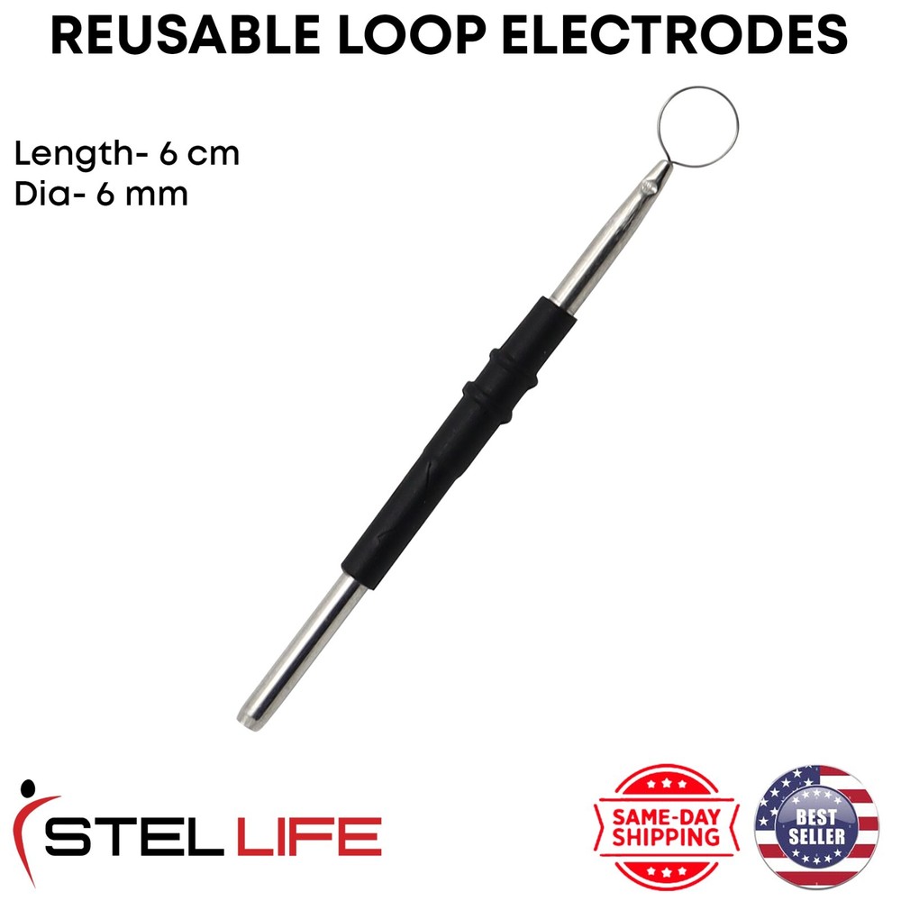 Electrosurgical Reusable Loop Electrodes 1/4" Loop Electrode Standard Shaft