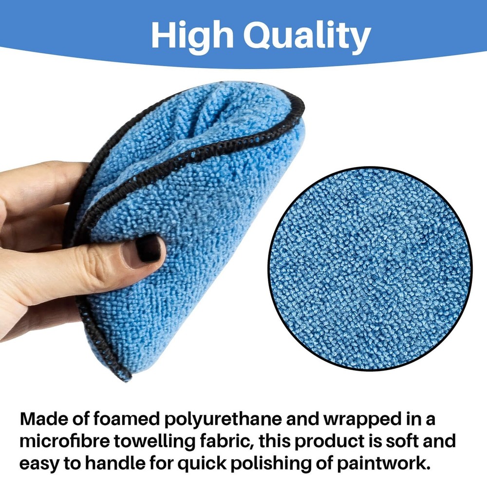 Sukh 12 Pack Microfiber Foam Car Wax Applicator Pad - Blue