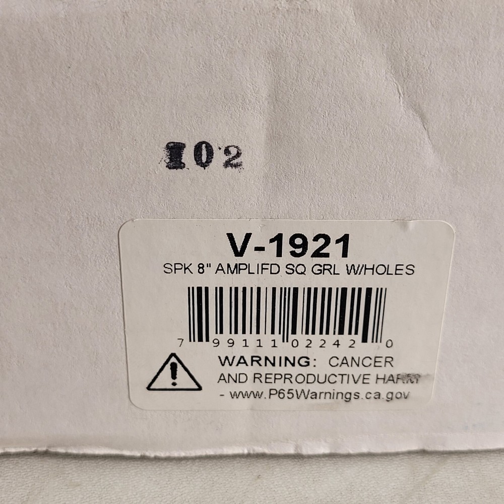 Valcom V-1921 Square Wall or Ceiling Speaker Square Hole Pattern One Way