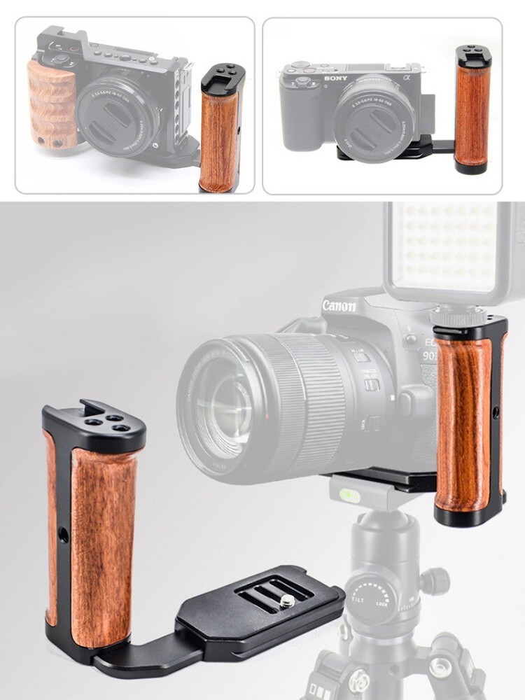 Side Wood Handle Left L-Plate Quick Release Plate Universal Camera Accessory USA