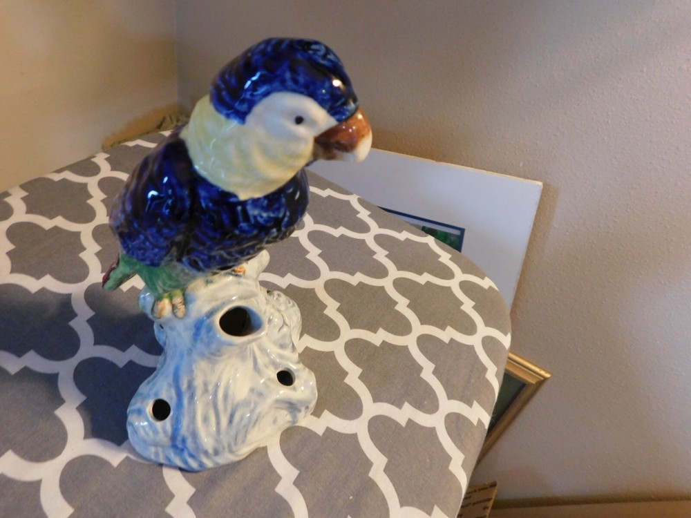 Parrot Flower Frog Vintage