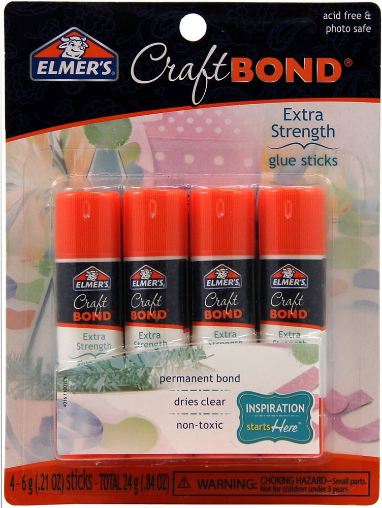 ELMERS Craftbond Extra Strength Glue Sticks, 6 Grams, 4 Count