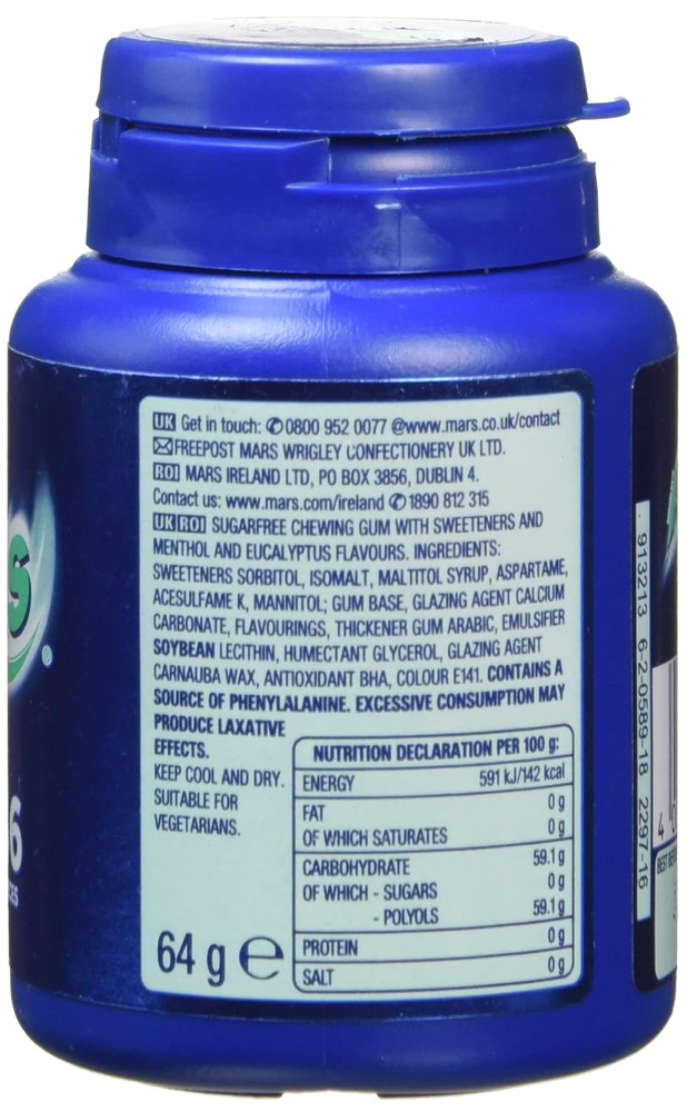 Wrigley'S Menthol and Eucalyptus Bottle, 64 G