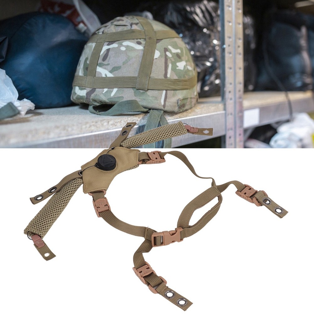 (Tan)Adjustable Dial Suspension System Chin Strap For Fast MICH Helmet WP New