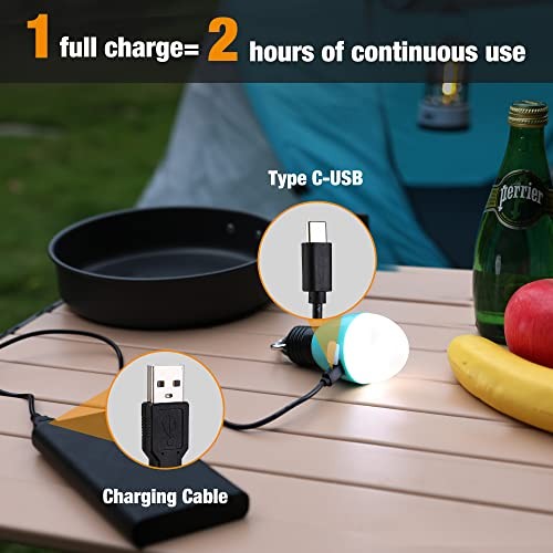 Rechargeable Camping Light,Portable Tent Lantern,3 Lighting Modes, Blue-2 Pack