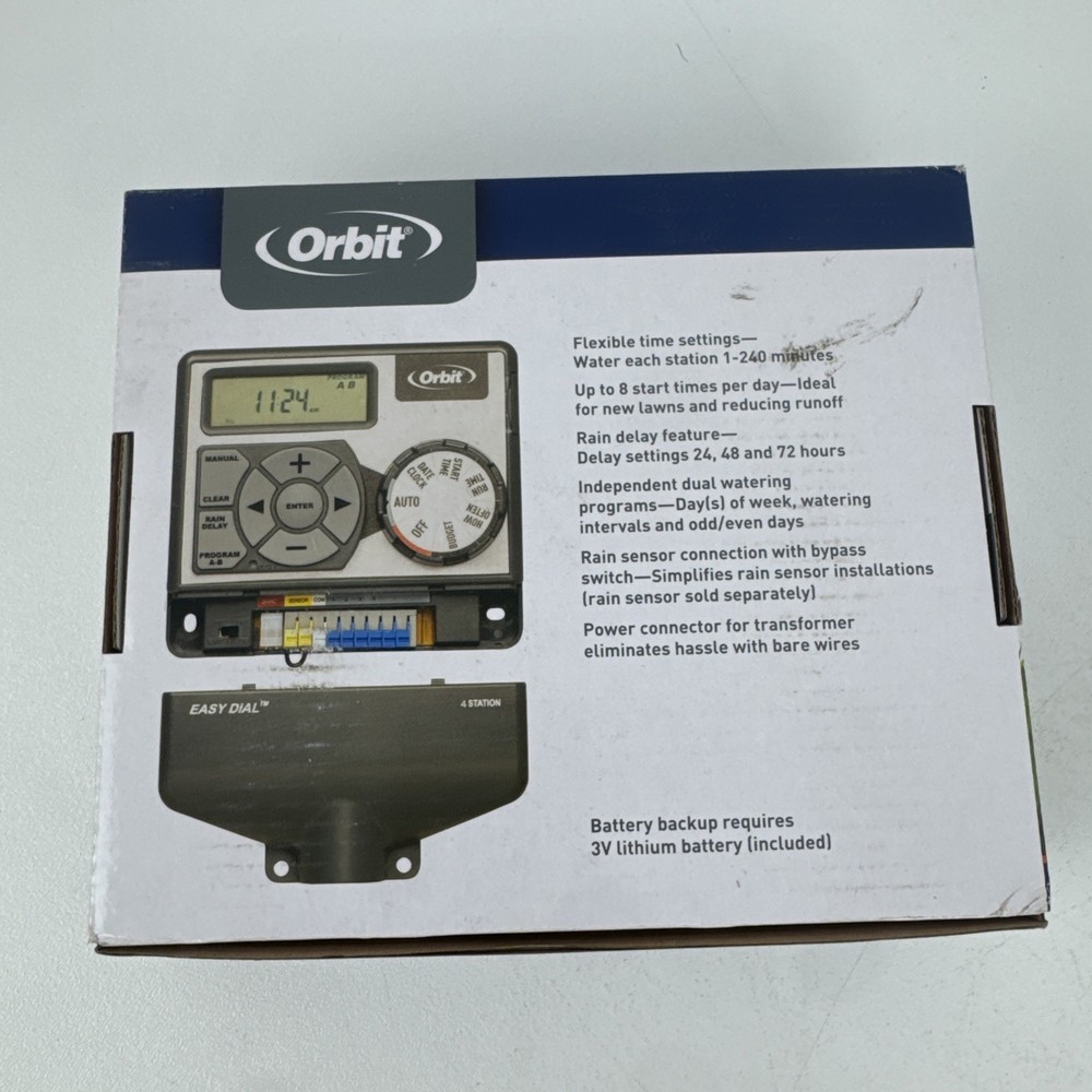 Orbit 28964 4 Station 2 Program Indoor Easy Dial Sprinkler Timer
