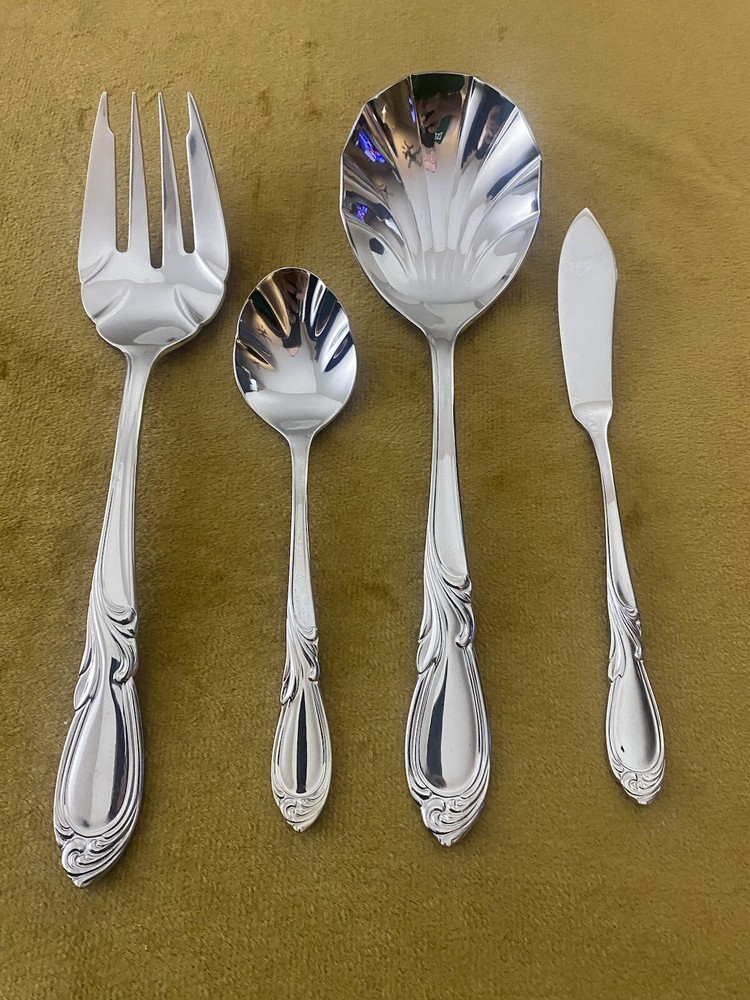 (4)Retroneu Silverplate  "Linda"  Serving Pieces