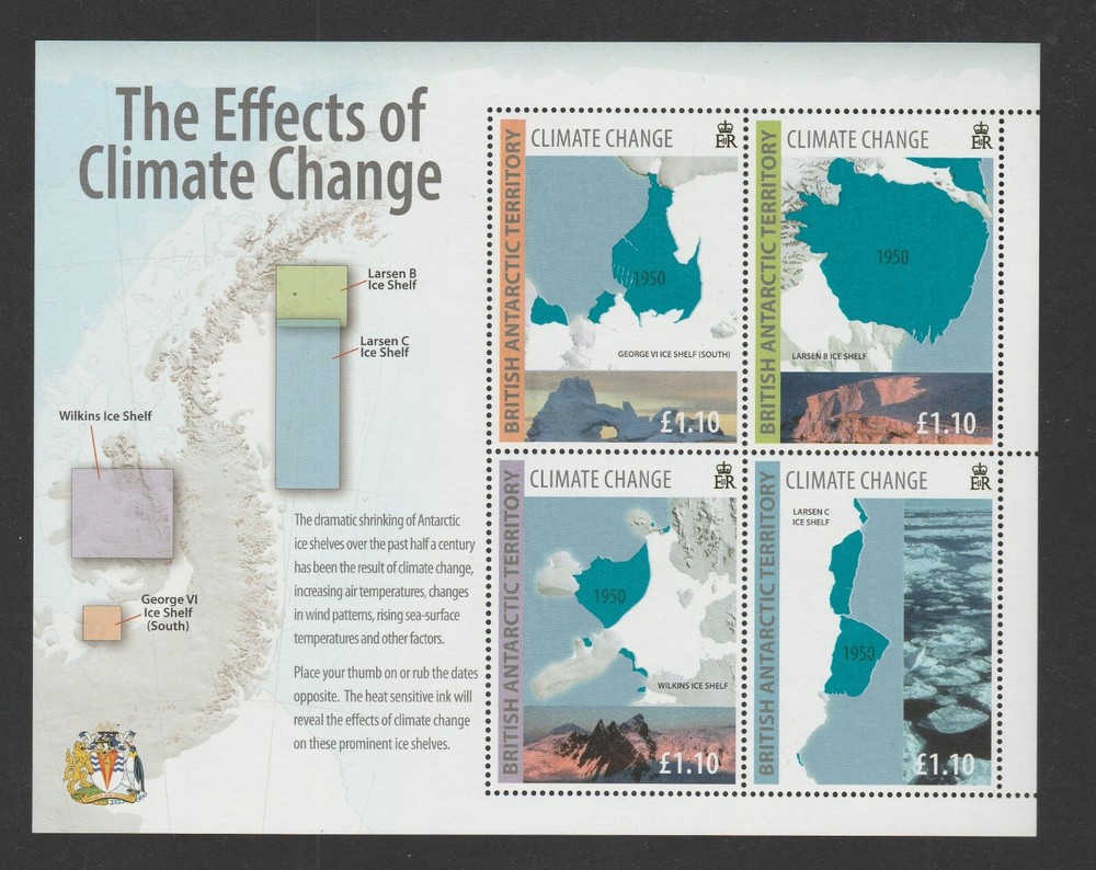 British Antarctic Territory 2009 Climate Change m/sheet MS 510 Mnh.