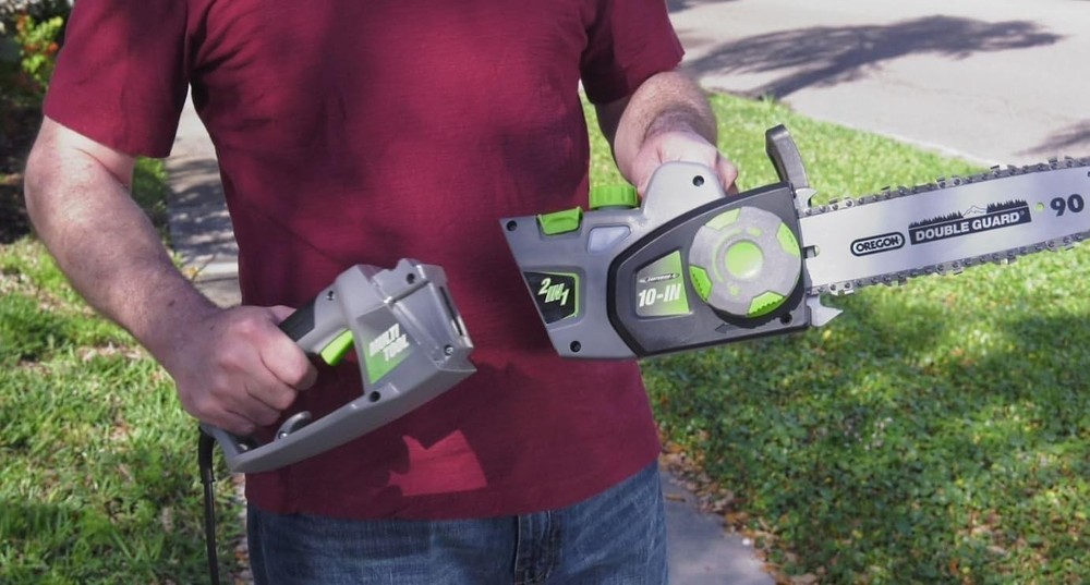 Dual Function Electric Pole Saw & Chainsaw - 5 Angle Settings & Safety Features