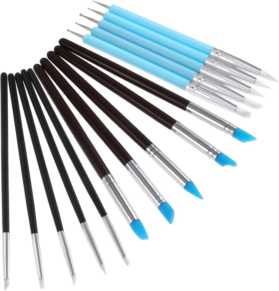 15 Pcs Silicone Sculpting Tools, Silicone Clay Sculpting Tools, Pottery Tools, M