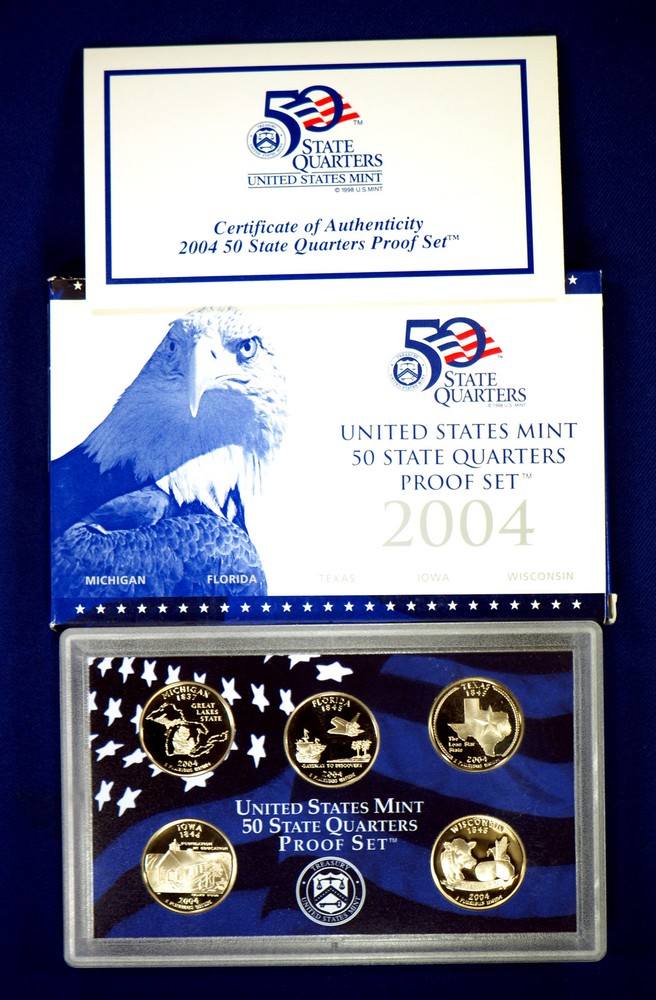 2004-s Clad STATE QUARTERS Proof Set in original BLUE box