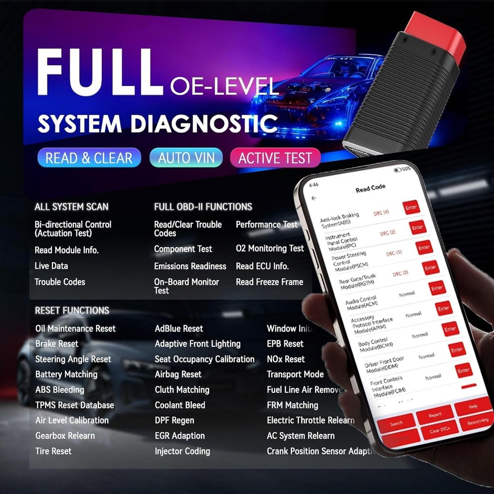 LAUNCH Mini OBDII All System Bluetooth OBD2 Scanner Diagnostic Tool Code Reader