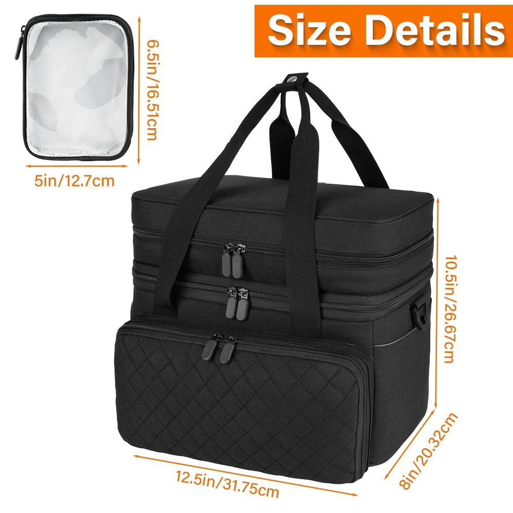 Sewing Accessories Organizer Case with Shoulder Strap,Double Layer Sewing Sto...