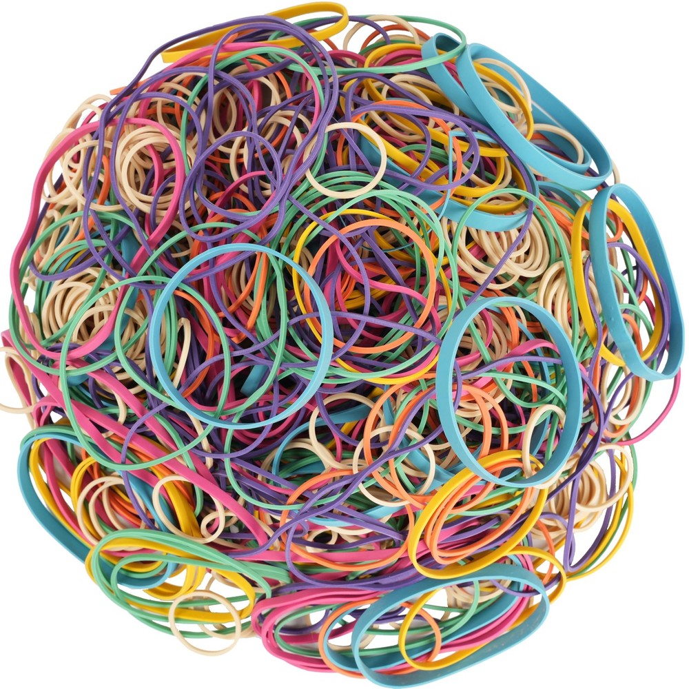 Foshine Rubber Bands Assorted Size Multicolor 0.5lb Elastic