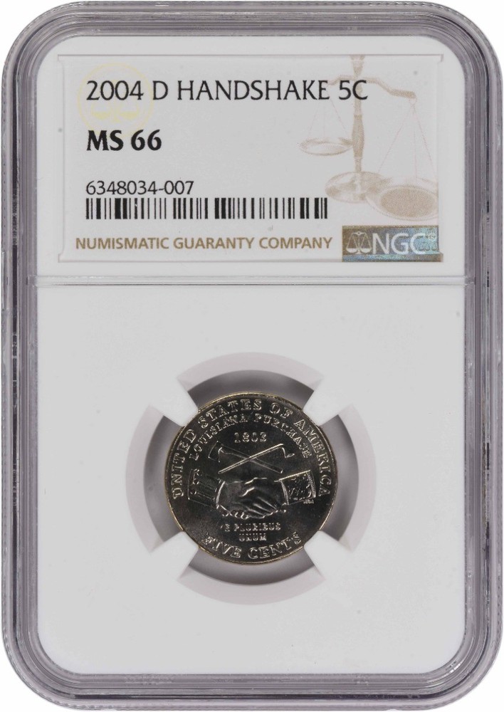 2004-D Jefferson Nickel Handshake MS66 NGC