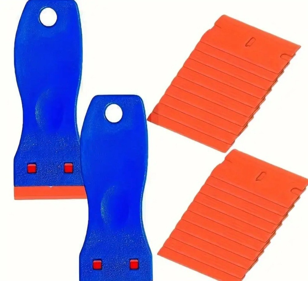 Razor Blade Scraper, Scraper Tool with 20 Extra Replacement Plastic Blades, New