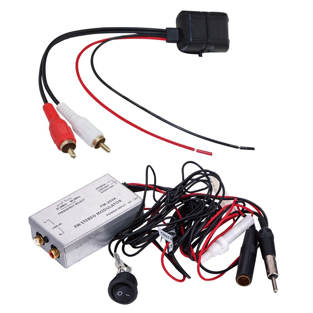 Audio Stereo Aux RCA Audio Input Adapter Wired FM Modulator with Bluetooth RCA