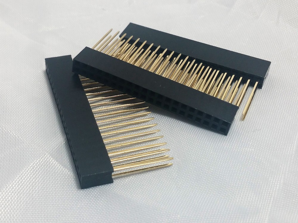 2x Raspberry Pi Stacking GPIO Header 2x20 40P 40 pin 2.54 Female Extra Long Pins