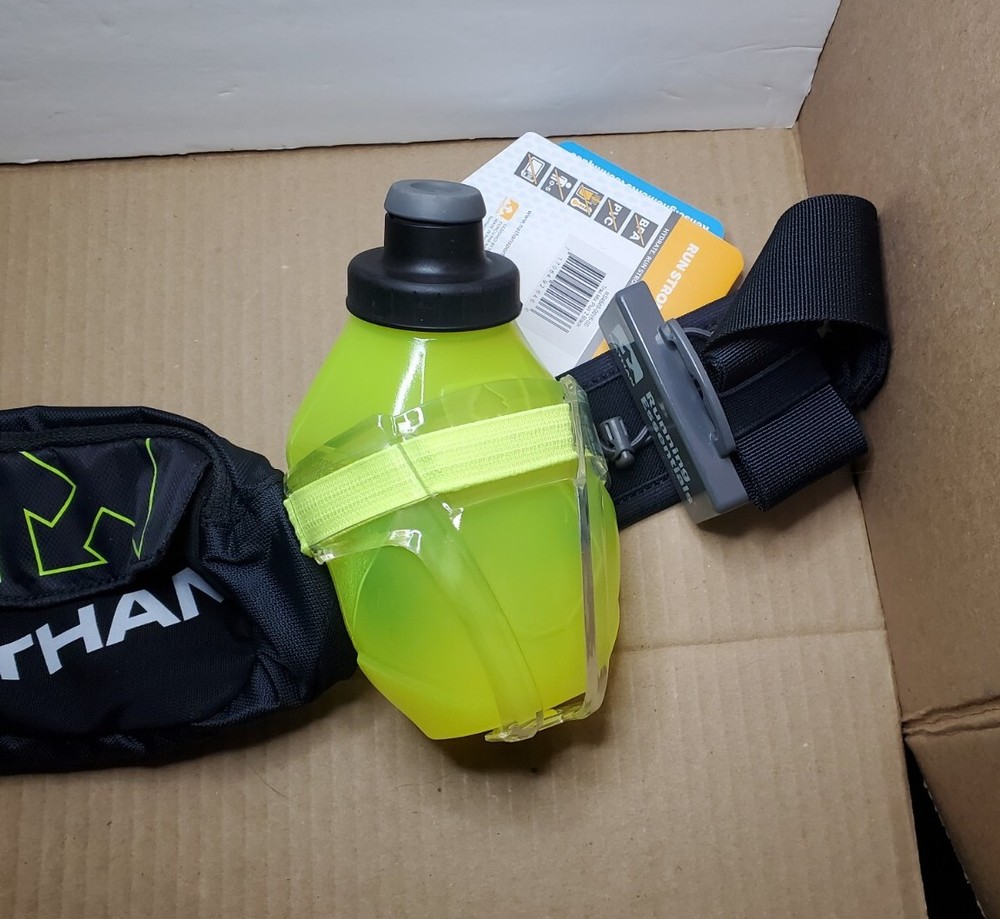 Nathan Hydration Adjustable Running Belt Trail Mix Plus Black / Lime Green - NWT