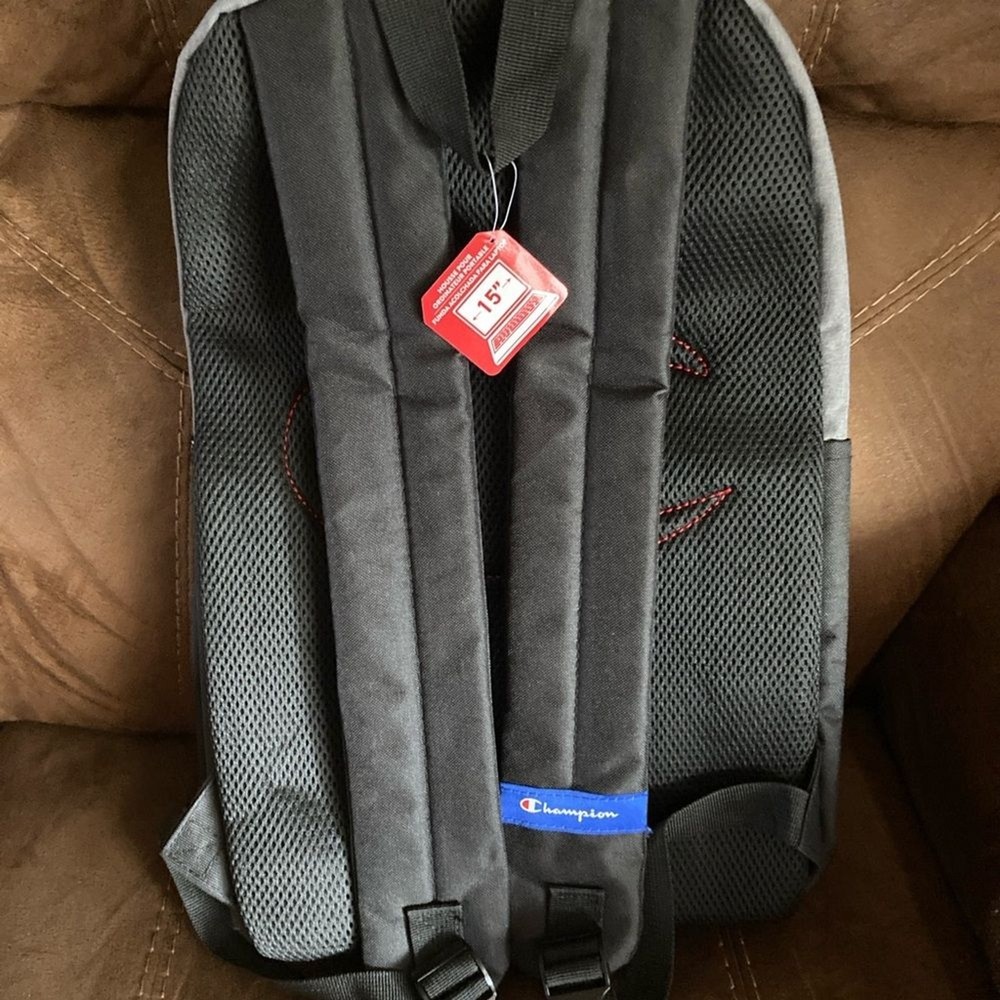 Champion Gray and Black Backpack 15 inch zip compartments