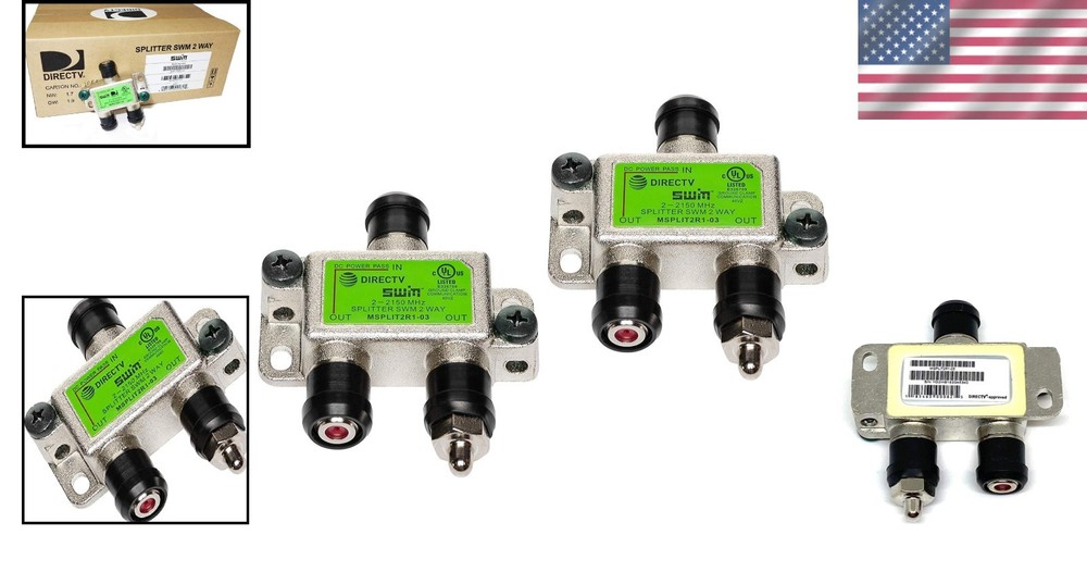 SWM Approved Weatherproof 2-Way Splitters - Secure & Reliable Connection 2-Pack