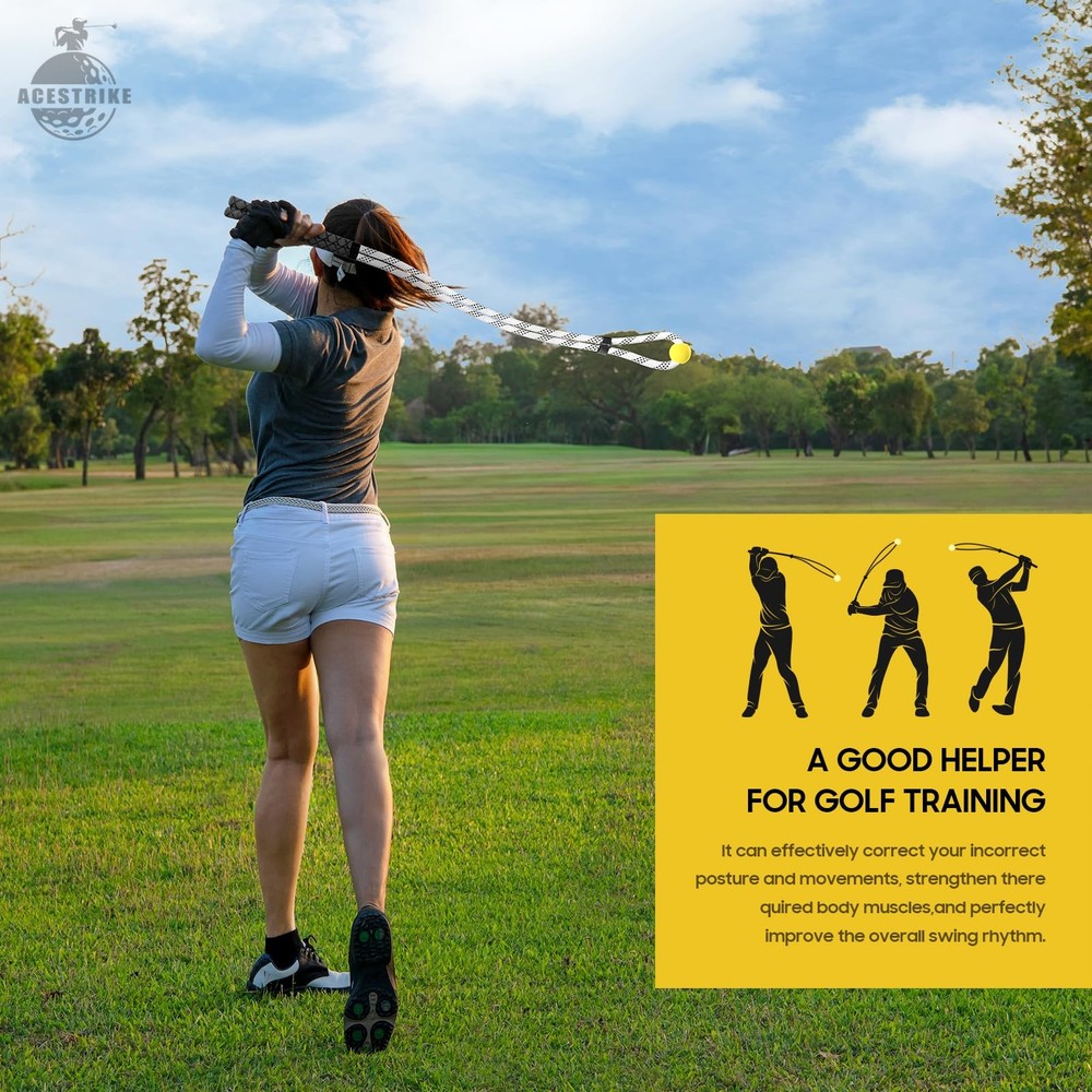 Golf Rope Swing Trainer, Golf Tyro Posture Corrector Professional Golf Traini...