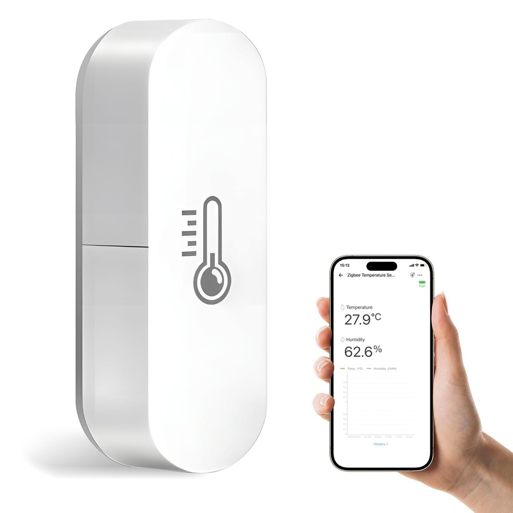 Zigbee Temperature Sensor, Humidity Sensor Thermometer for House, Compatible ...