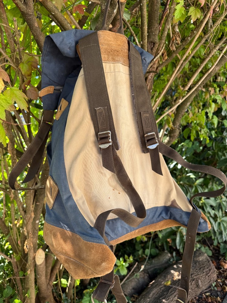 Vintage THE NORTH FACE BACKPACK Brown Label 70s LEATHER BOTTOM Internal Frame