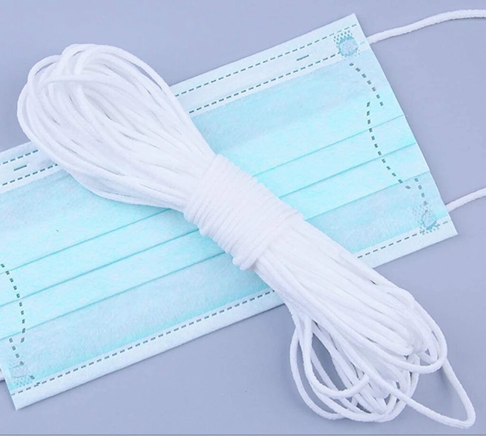 White Elastic cord for face mask 20m (21.87 Yard)