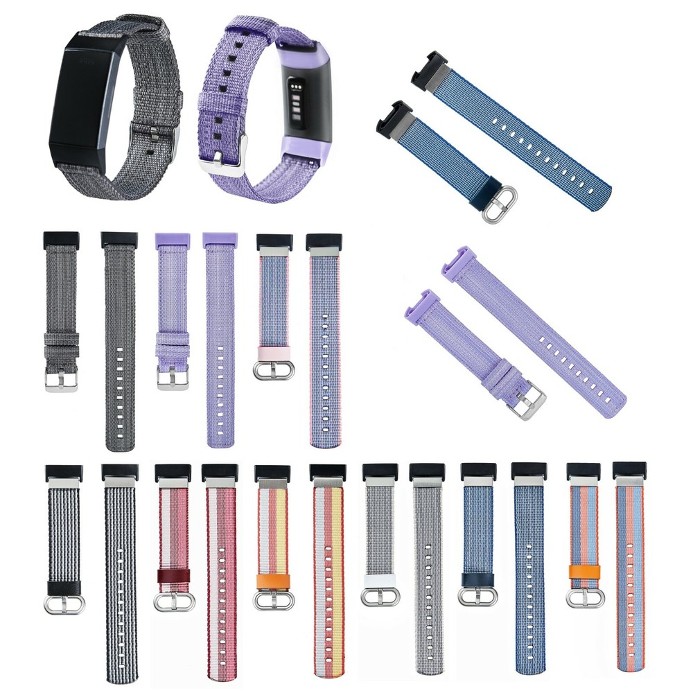 Replacement Woven Canvas Nylon Band Strap Wristband For Fitbit Charge 3