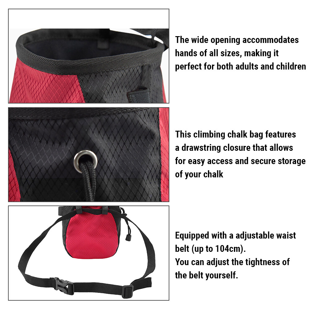 Climbing Chalk Bag Adjustable Drawstring Bag with Brush for Z8Y7