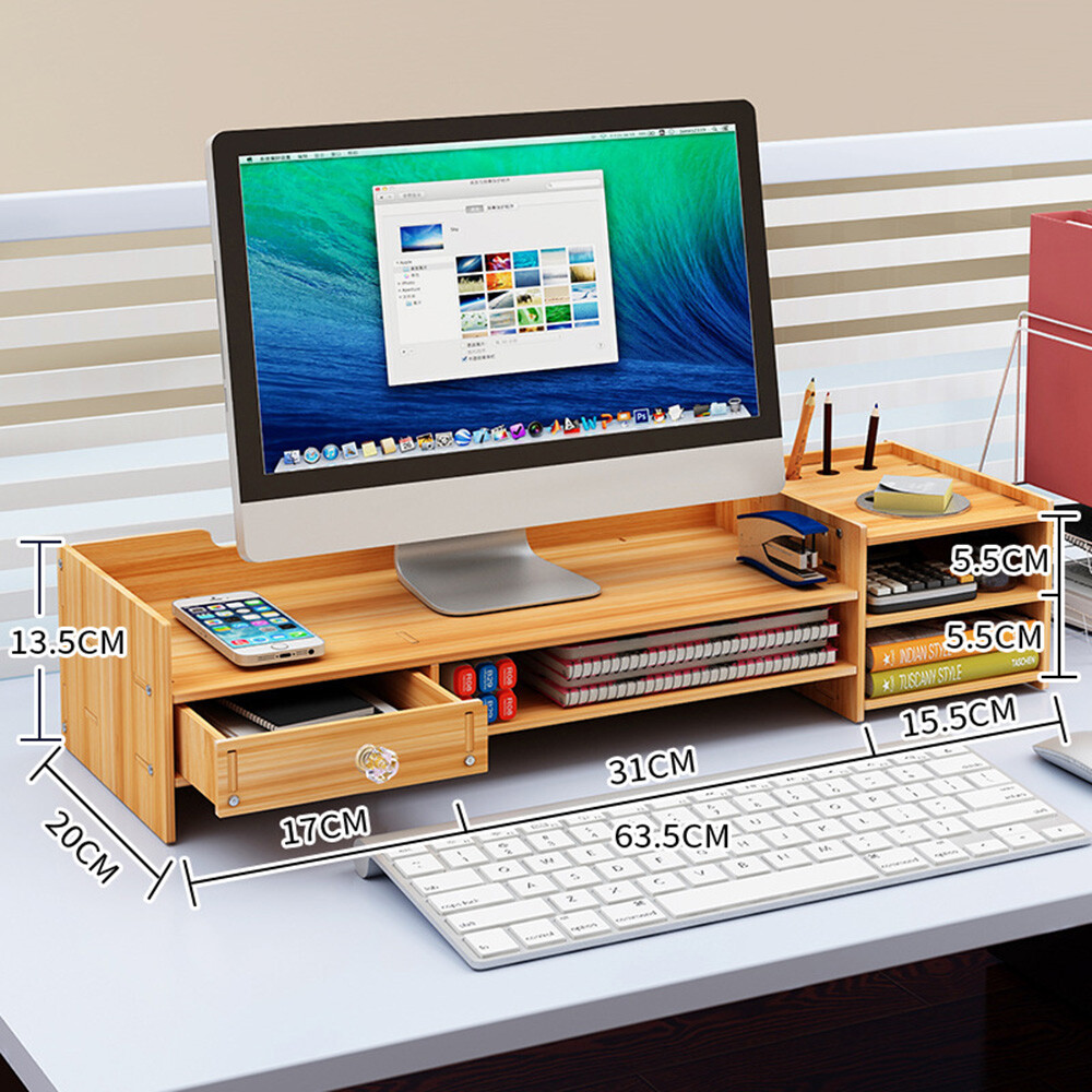 Monitor Stand Riser Holder PC Stand Riser with Storage Organizer for Home Office