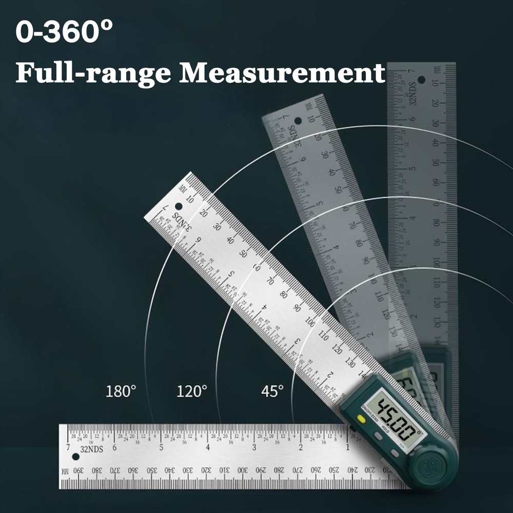 200mm/7.8'' Protractor Digital Angle Finder Ruler with Locking Function for ADAS