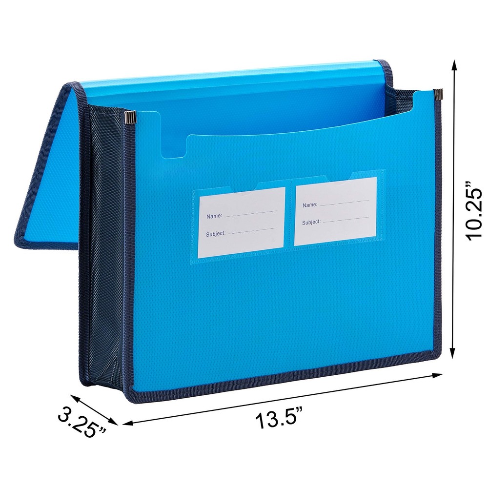 4 Pack Plastic Expanding File Wallet Document Organizer with Elastic Cord & B...