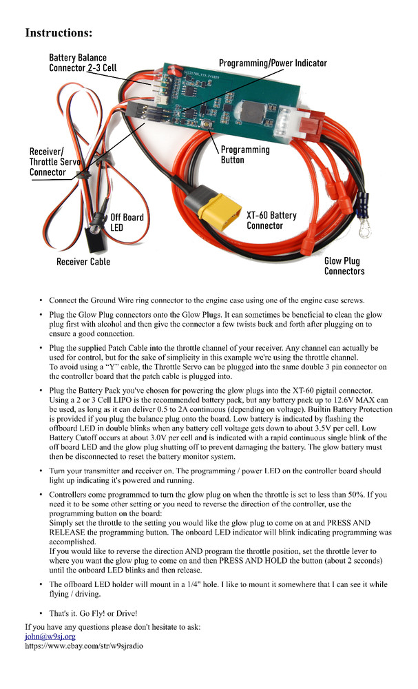 3 Cylinder Onboard Glow Plug Driver Controller - One Button Program 90 degree