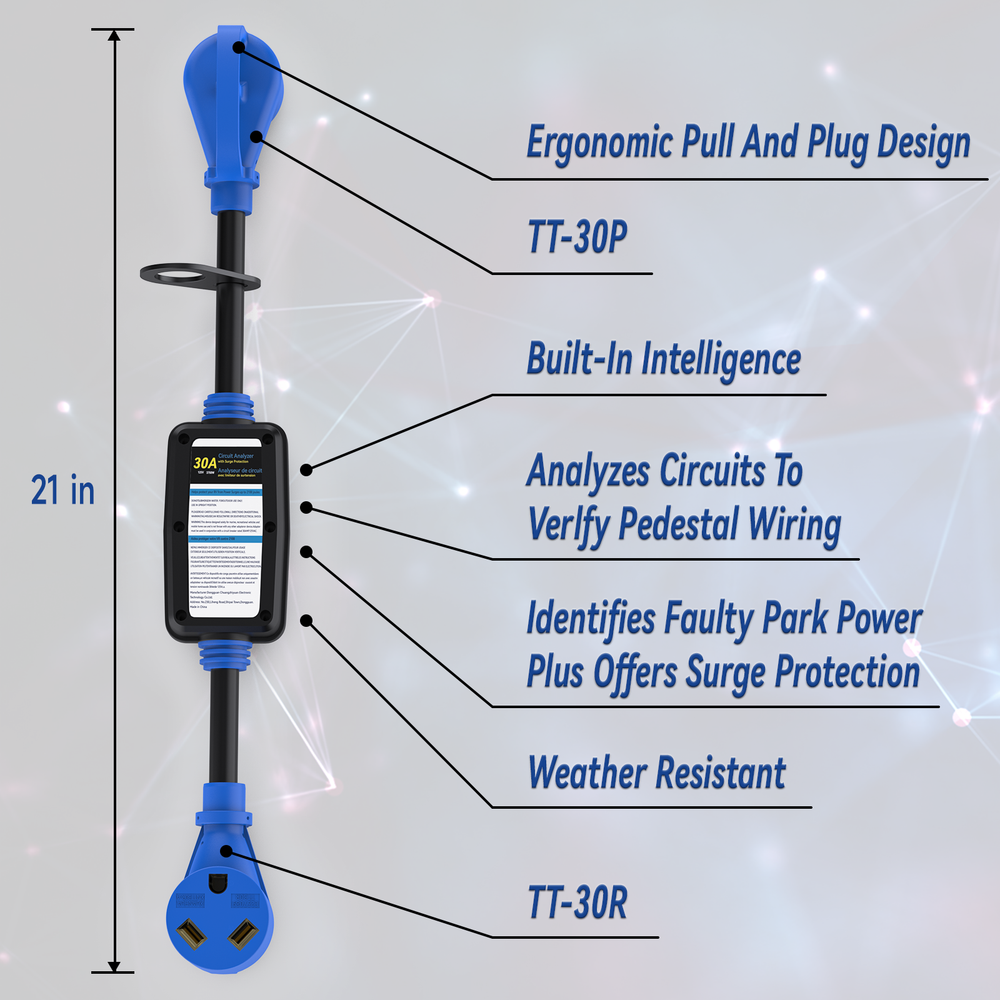 RV Surge Protector 30 Amp with Grip Handles for Camper Trailer Mobilhome Truck