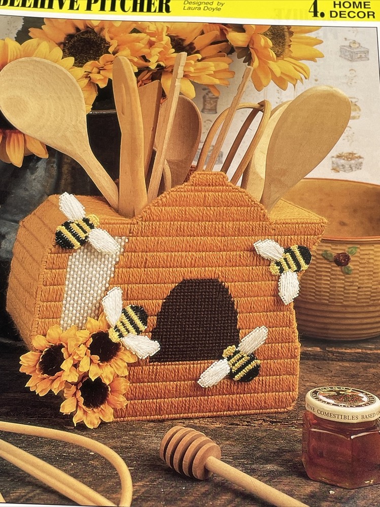 Beehive Pitcher Utensil Holder Annie's Plastic Canvas Pattern