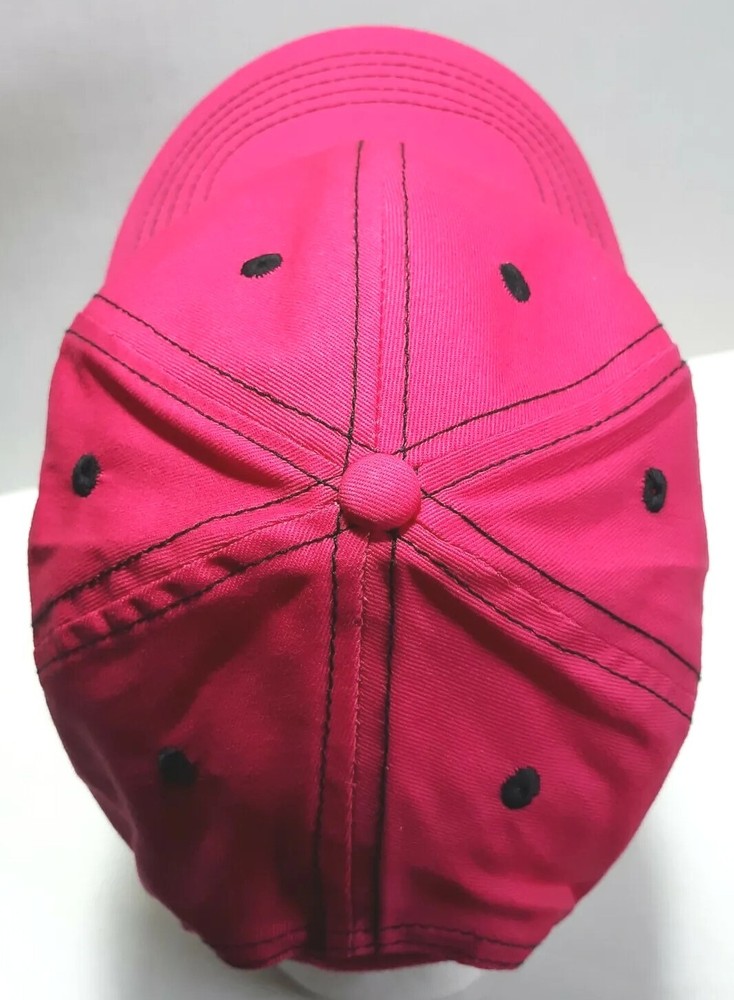 Bright Pink Ball Cap Hat Plain Strapback Adjustable Womens One Size Fits Most